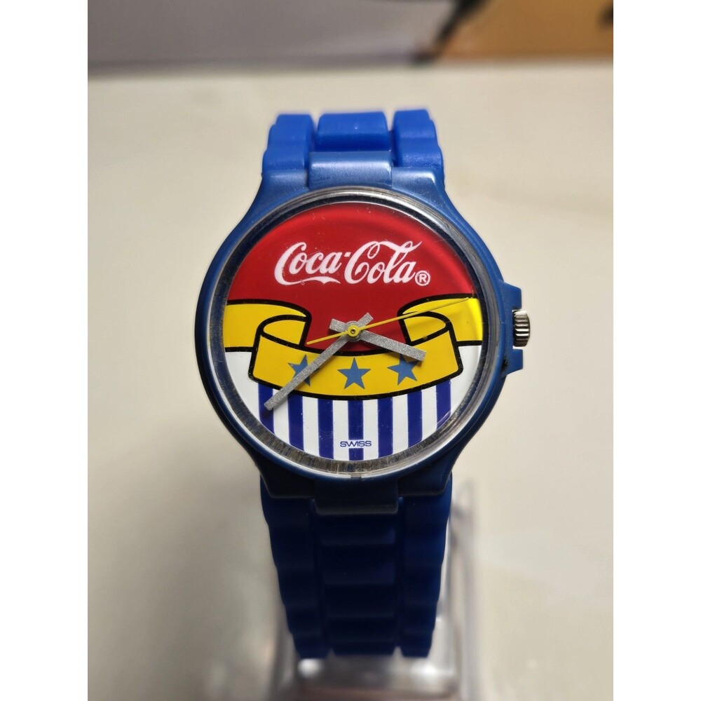 Vintage Coca Cola x Swatch Limited Edition Unisex 33mm Watch. New Band + Batt.